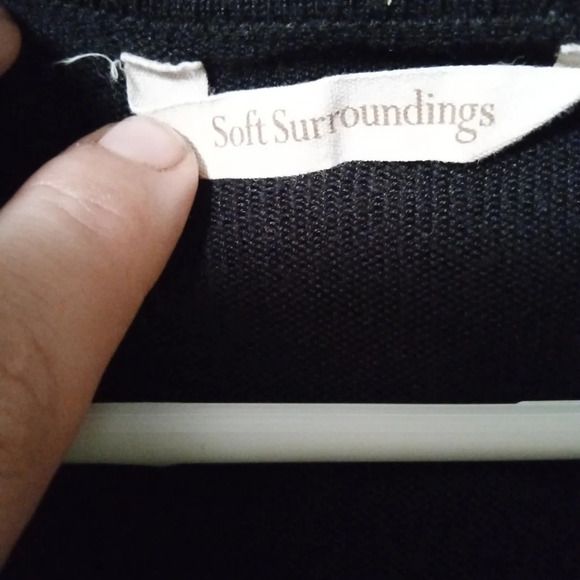 Soft Surroundings Calais Knit Sweater Black With Mesh Detailing Size Large - Picture 5 of 7